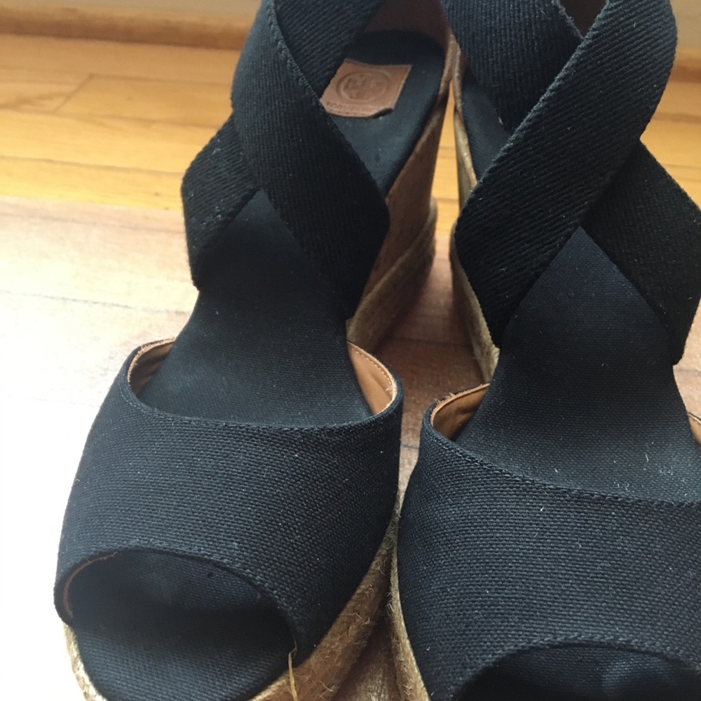 Tory Burch Black/ Brown Wedges
